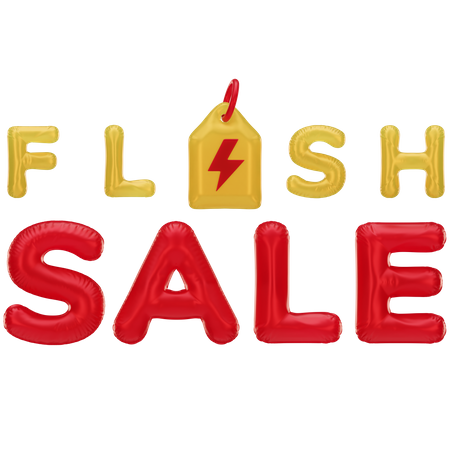 Flash Sale Rabatt 3 D Text  3D Icon