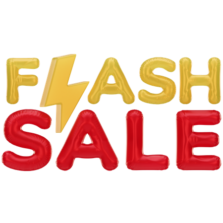 Flash Sale Rabatt 3 D Text  3D Icon