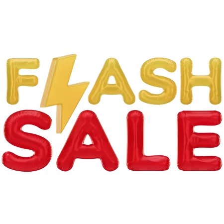 Flash Sale Rabatt 3 D Text  3D Icon