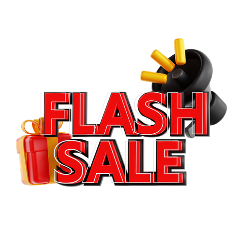 Flash Sale Sign  3D Icon