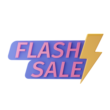Flash sale sticker 3D Illustration