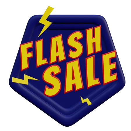 Flash Sale Sticker 3D Illustration