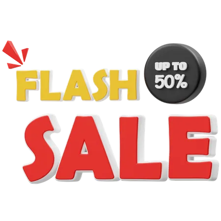 Flash Sale Upto 50 Percent  3D Icon