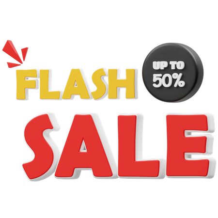 Flash Sale Upto 50 Percent  3D Icon