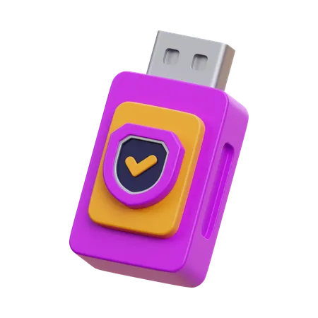 Flashdisk Protection 3 D Render Icon Illustration 3D Icon