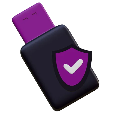 Flashdisk Protection  3D Illustration