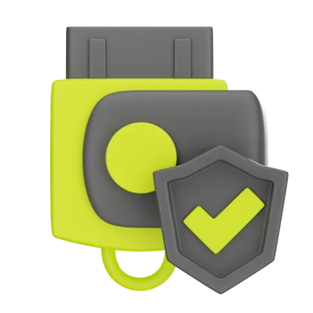 Flashdisk Protection 3 D Icon 3D Icon