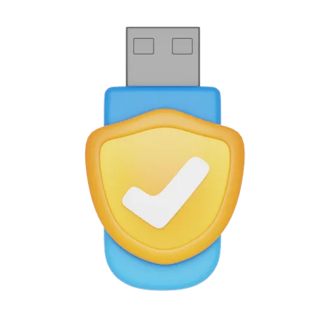 Segurança do disco flash  3D Icon