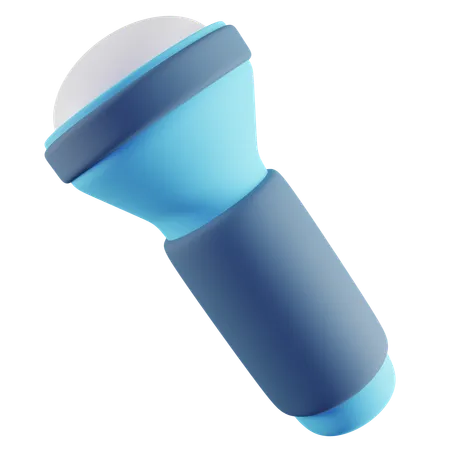 Flashlight 3 D Icon With Blue Color 3D Icon