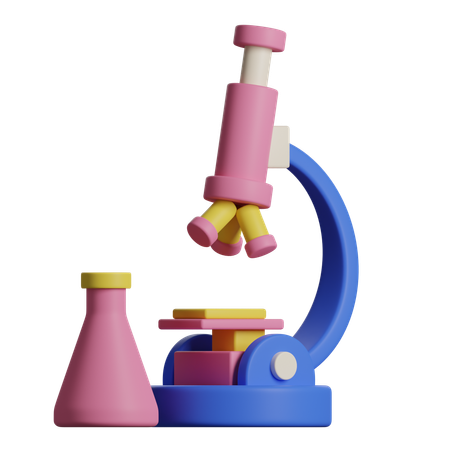 Flask and Microscope  3D Icon