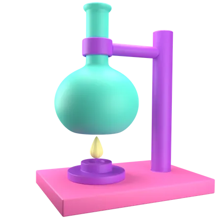 Flask On Burner  3D Icon