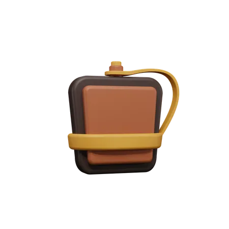 Flat Bottle  3D Icon