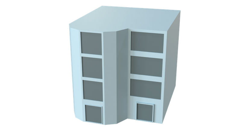 Flat Building  3D Icon