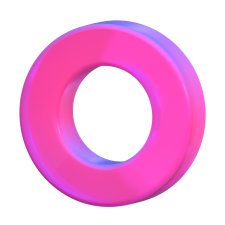 Flat Donut Abstract Shape  3D Icon
