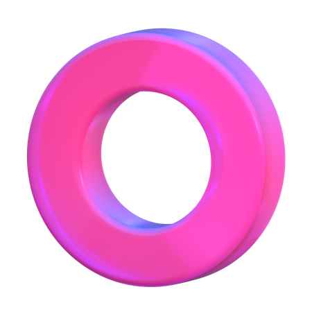 Flat Donut Abstract Shape  3D Icon