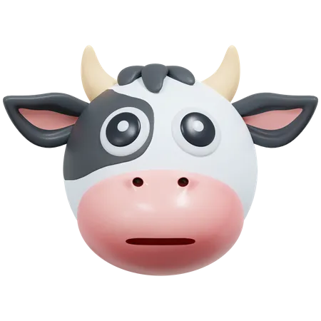 Flat Face Cow  3D Icon