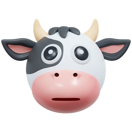 Flat Face Cow  3D Icon