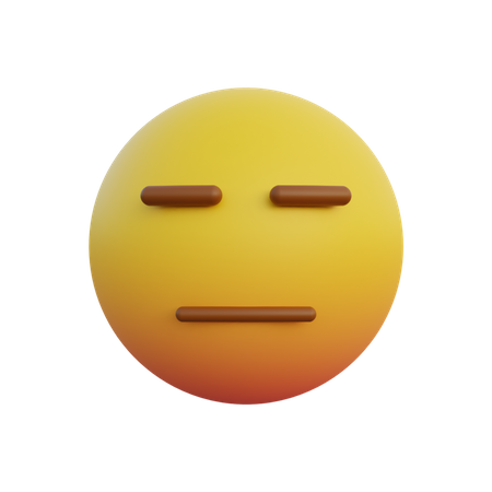 Flat face emoticon  3D Icon
