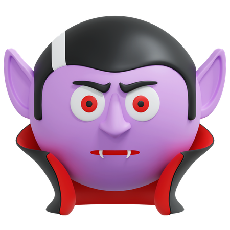 Flat Face Vampire  3D Icon
