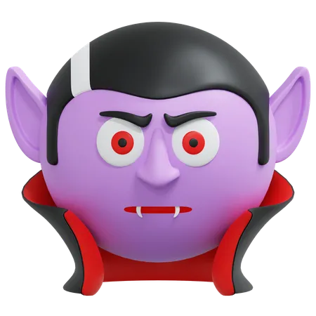 Flat Face Vampire  3D Icon