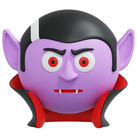 Flat Face Vampire  3D Icon