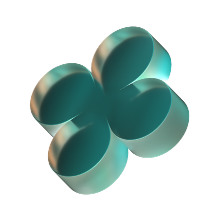 Flat Flower Abstract Shape  3D Icon