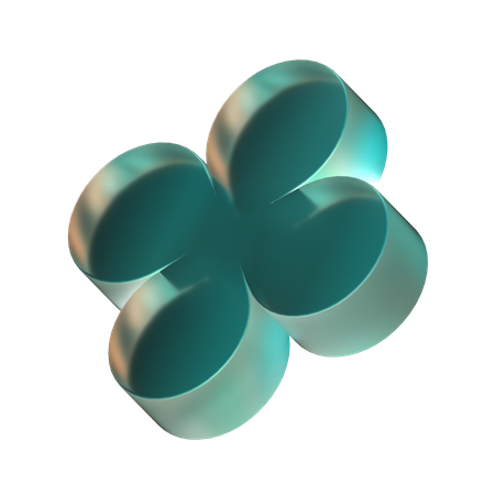 Flat Flower Abstract Shape 3D Icon