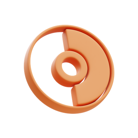 Flat Semi Disc  3D Icon