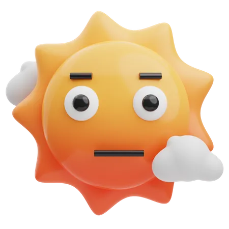 Flat Sun  3D Emoji