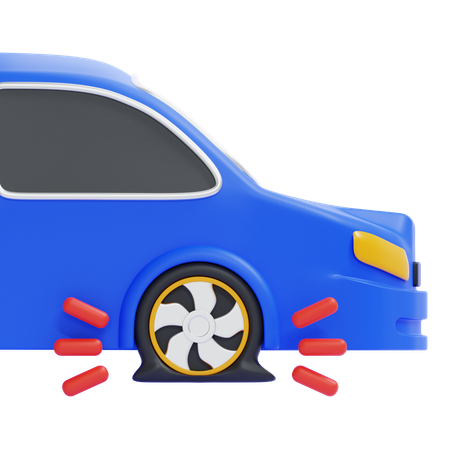 Flat Tire  3D Icon