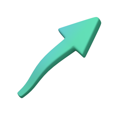 Flecha derecha arriba  3D Icon