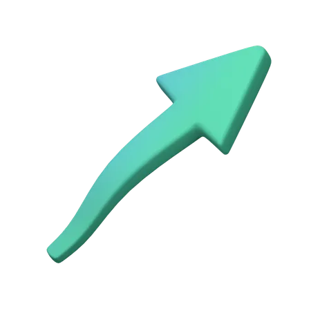 Flecha derecha arriba  3D Icon