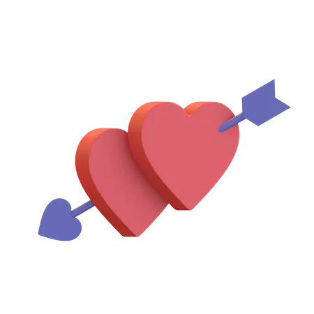 Flecha del corazon  3D Illustration