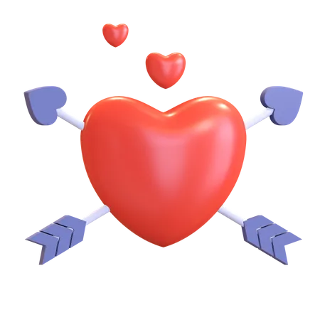 Flecha del corazon  3D Illustration