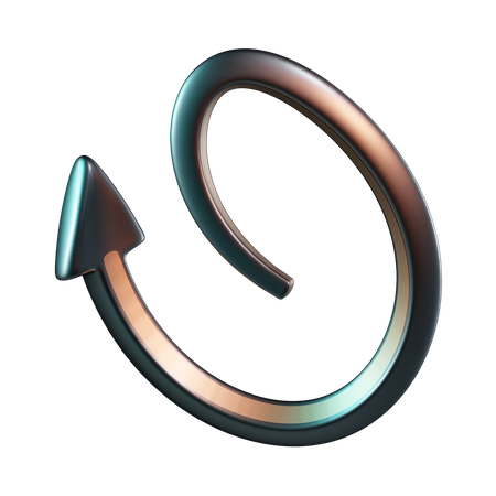 Flecha curva  3D Icon