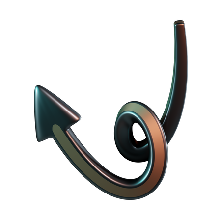 Flecha curva  3D Icon