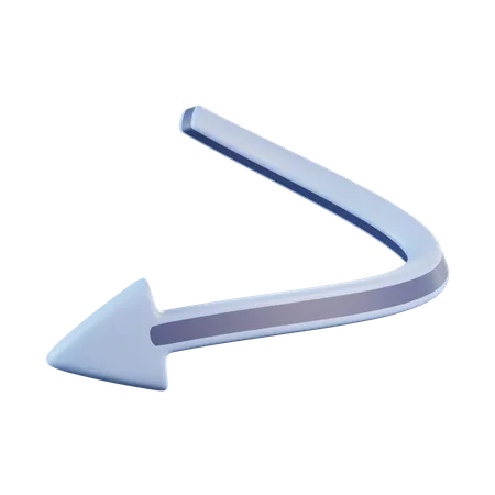 Flecha curva  3D Icon