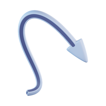 Flecha curva  3D Icon