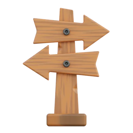 Dirección de flecha de madera  3D Icon