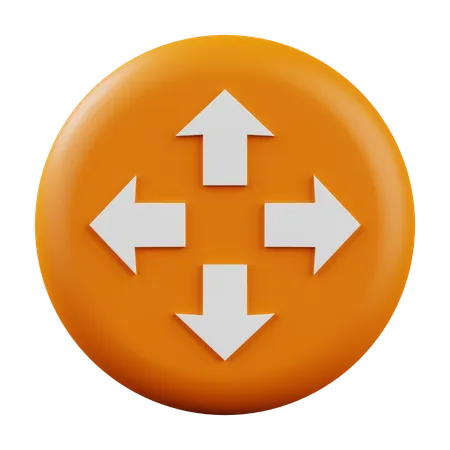 Flecha direccional de cuatro direcciones  3D Icon