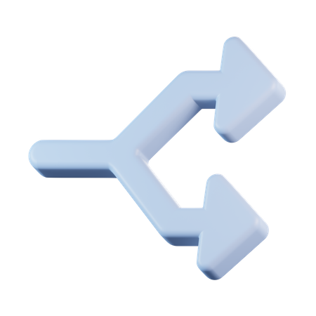 Flecha dividida  3D Icon