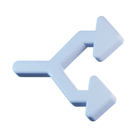 Flecha dividida  3D Icon