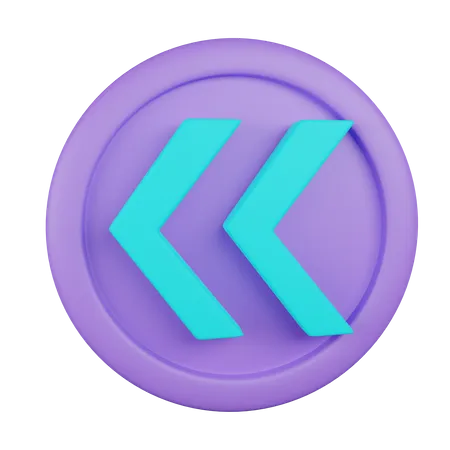 Doble flecha izquierda  3D Icon