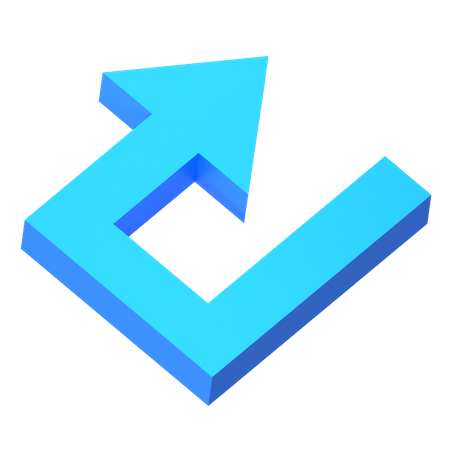 Giras la flecha  3D Icon