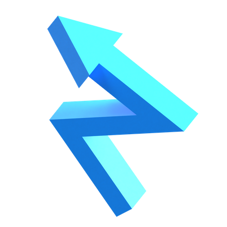 Flecha en zigzag  3D Icon