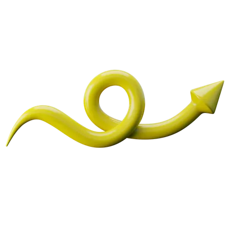Flèche courbe ondulée  3D Icon