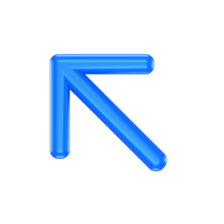 Flèche en haut à gauche  3D Icon