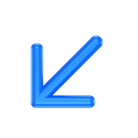 Flèche vers le bas gauche  3D Icon