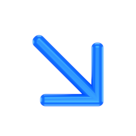 Flèche vers le bas vers la droite  3D Icon