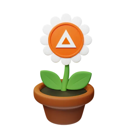 Fledermaus-Krypto-Blumentopf  3D Icon